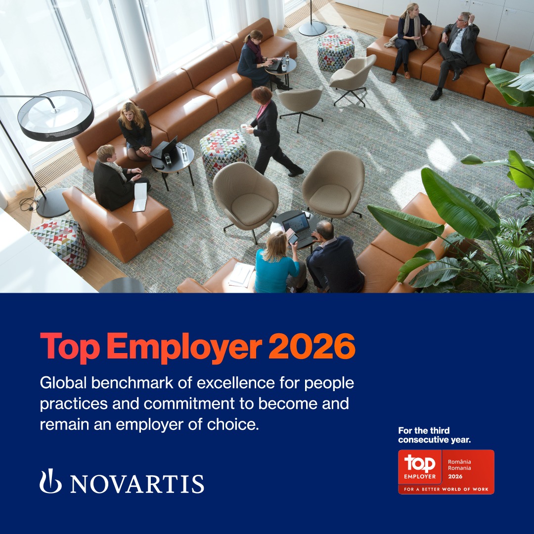 Novartis România obține certificarea Top Employer, pentru al treilea an consecutiv