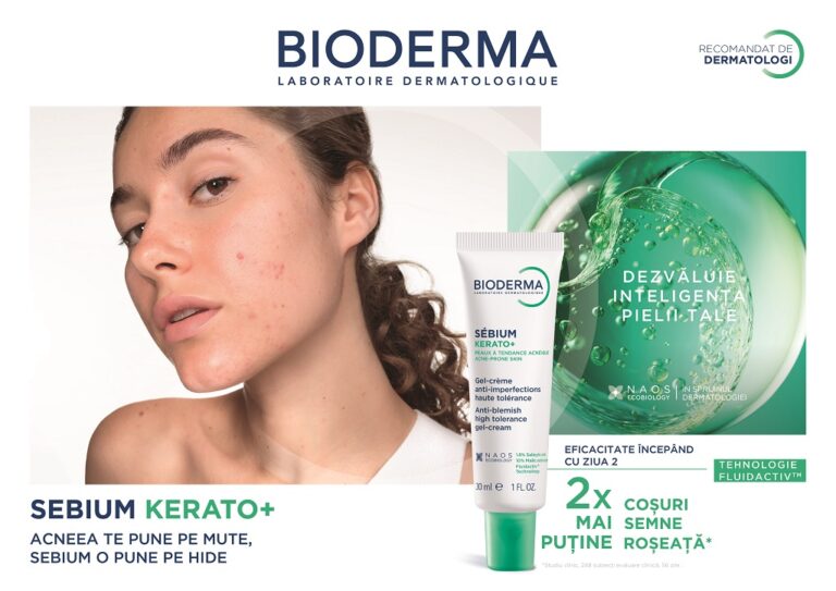 Bioderma lansează campania dedicată pielii predispuse la acnee: „Acneea te pune pe mute, Sebium o pune pe hide”